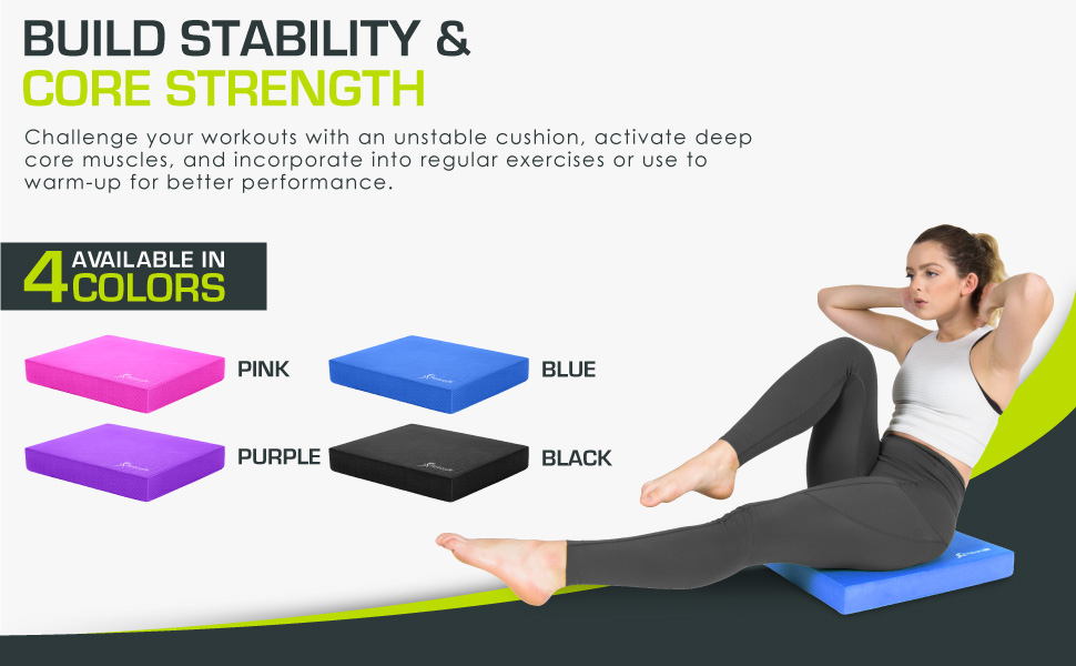 Килимок для балансу ProsourceFit з наколінниками, XL (15' x 19') - для фітнесу, йоги, фізіотерапії, синій