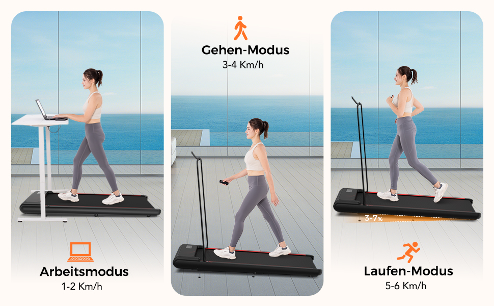 Біговий тренажер LIKESPORTING: компактний, з регулюванням нахилу, тримачем для планшета та пультом керування. Для дому та офісу, чорний