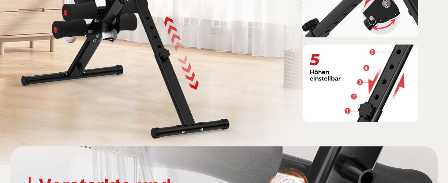 Тренування пресу RELIFE: компактний складаний тренажер для дому. AB-тренажер для ефективних вправ на прес, чорний