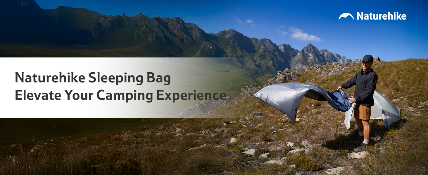 Спальний мішок Naturehike Ultraleicht – ультралегкий, 680/760g, для 3 сезонів, 190x75/205x85cm, для походів, рюкзаків, кемпінгу, комфортна температура 15°C (Димно-синій/Світло-синій)
