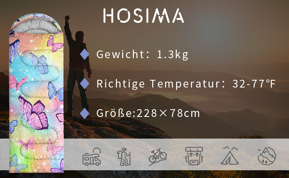 Сплячі мішки HOSIMA для холодної погоди: водонепроникні, для кемпінгу, подорожей, полювання (Multi 1)