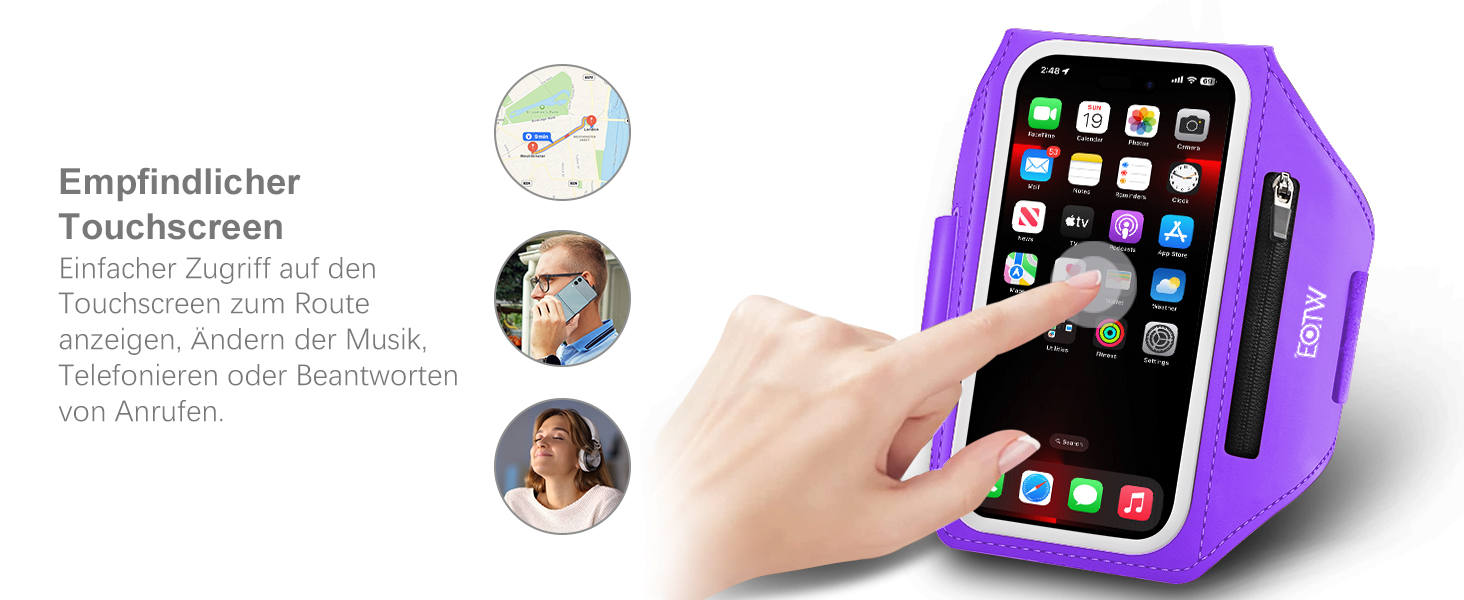 Спортивний браслет для телефону EOTW Joggen: зручна підставка для iPhone/Samsung (5.5-6.0 дюйми) з кишенькою для AirPods