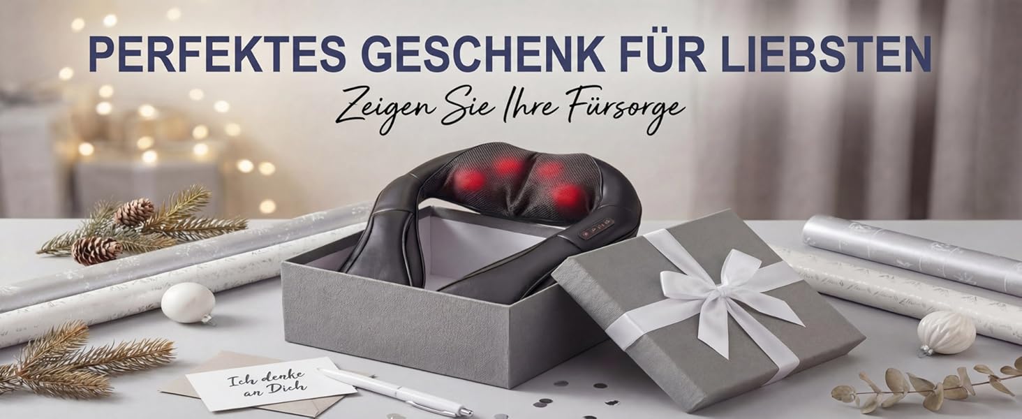 Масажер для шиї з підігрівом, 3D масаж для зняття болю в шиї, спині та попереку, Shiatsu масажер з 3 рівнями інтенсивності, подарунок для жінок та чоловіків