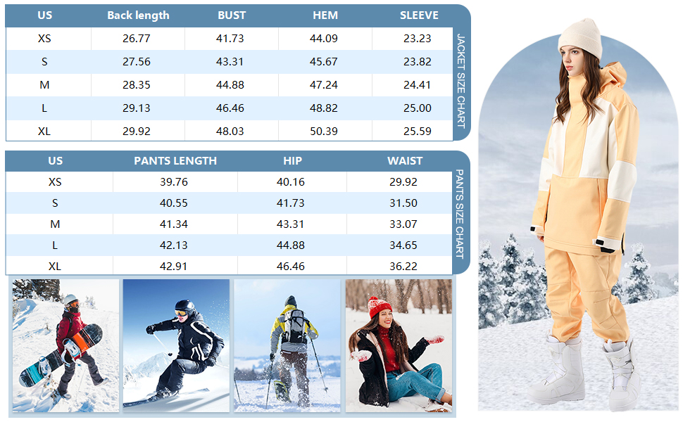 Сніговий комбінезон HOUZONIY для жінок та чоловіків. Теплий, водонепроникний, з капюшоном, для катання на лижах та сноуборді. Розмір S T63+Рожевий