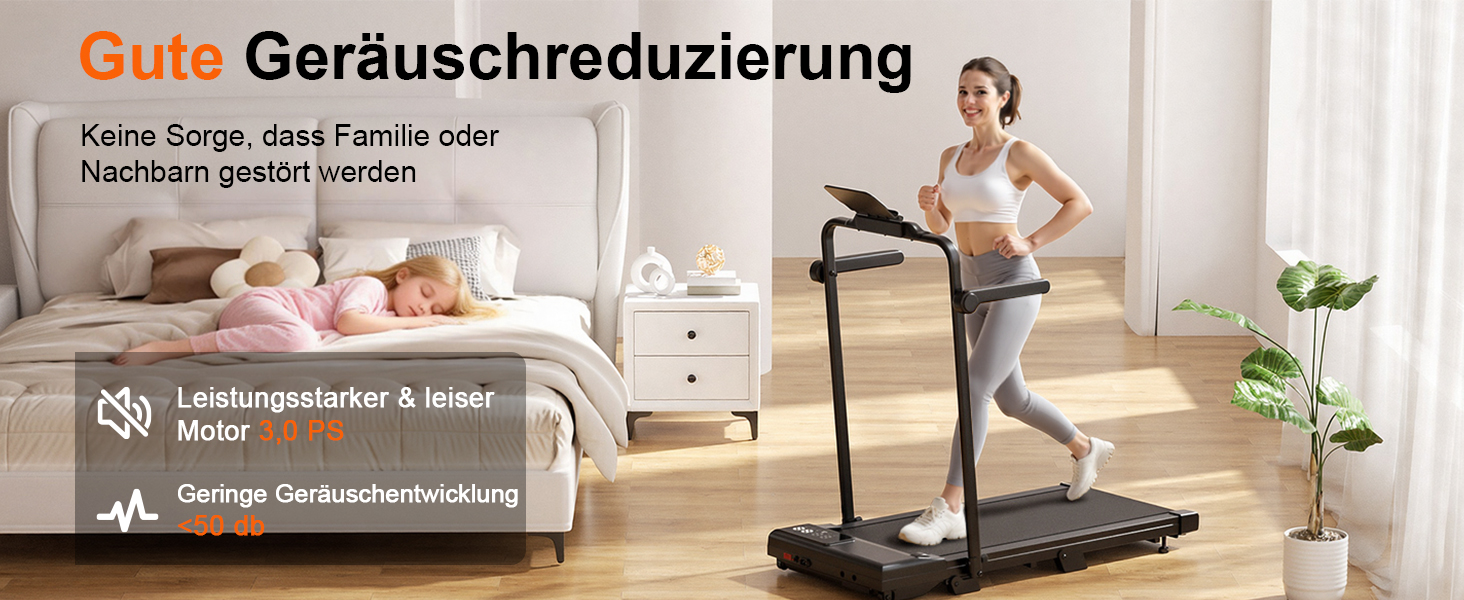 Біговий килимок Superun з нахилом 6% – бігове полотно для дому 2.5 PS з додатком та пультом дистанційного керування – біговий стіл max 136 кг з мульти-режимом та тренувальними курсами 110 см. Чорний