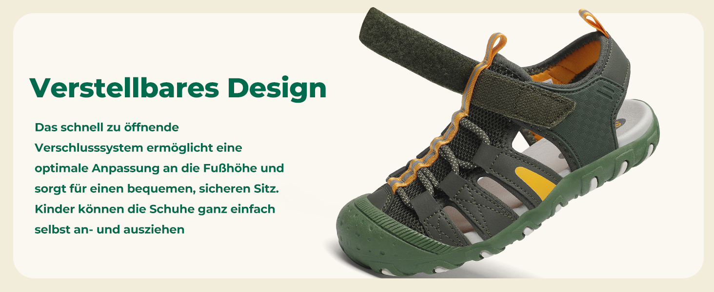 Сандалі дитячі SAGUARO закриті трекінгові для хлопчиків, літні, для активного відпочинку, зелені, розмір 36 EU