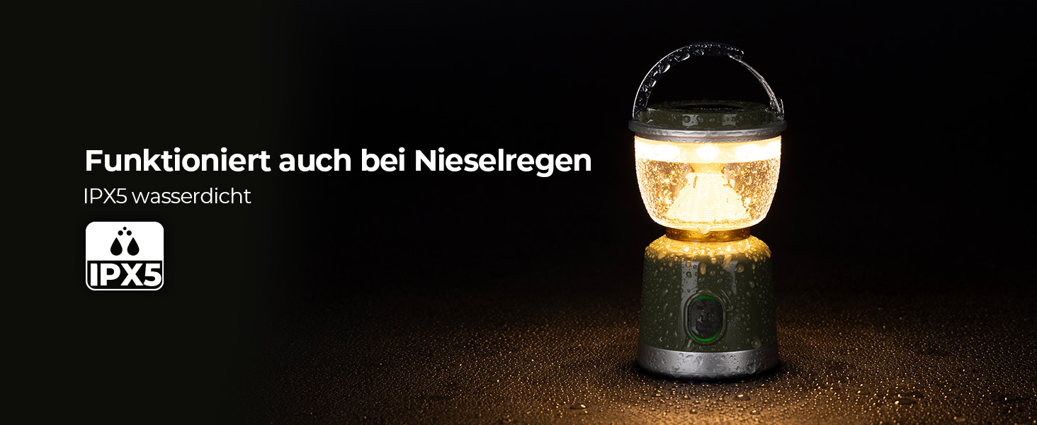 Ліхтар для кемпінгу BougeRV, акумуляторний, знімний штатив, 2700K, 400LM, IPX5, для кемпінгу, подорожей, надзвичайних ситуацій