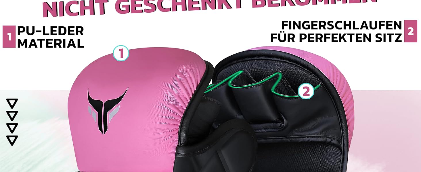 MMA рукавички Mytra Fusion для жінок, 7oz, відкрита вентильована долоня, для спарингу, рожеві