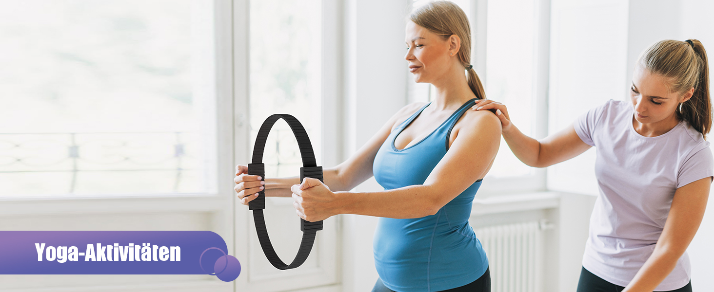 Набір для пілатесу: кільце, стрічки, міні-м'яч, постер, сумка. Core-тренінг для жінок. Чорний колір