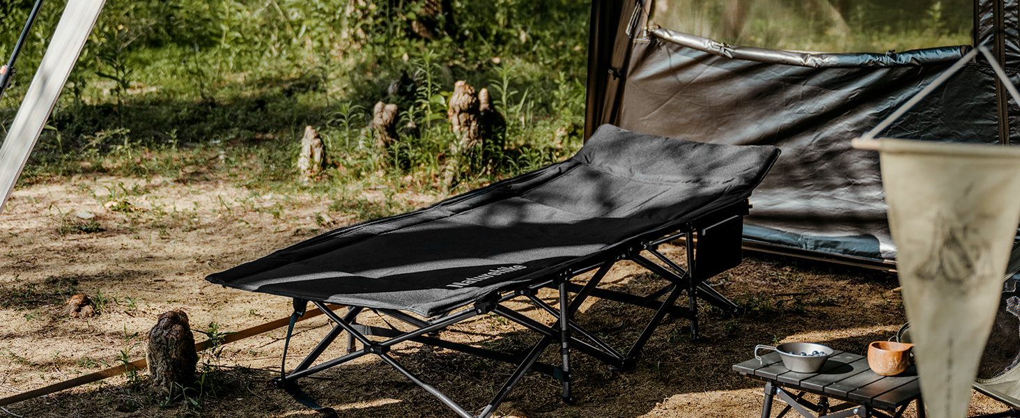 Розкладне ліжко для кемпінгу Naturehike з подушкою, 190x70x48 см, з утеплювачем, до 150 кг, портативне