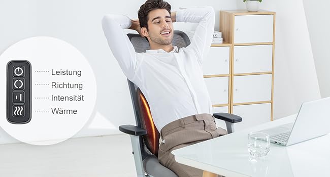 Масажна подушка COMFIER Shiatsu з підігрівом, портативний масажер для спини, стільця, офісу, подарунок для жінок і чоловіків, темно-сіра
