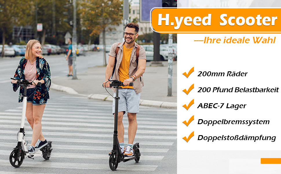 Дитячий та дорослий електричний самокат-трюк з подвійною амортизацією, складний, 200 мм колеса, білий