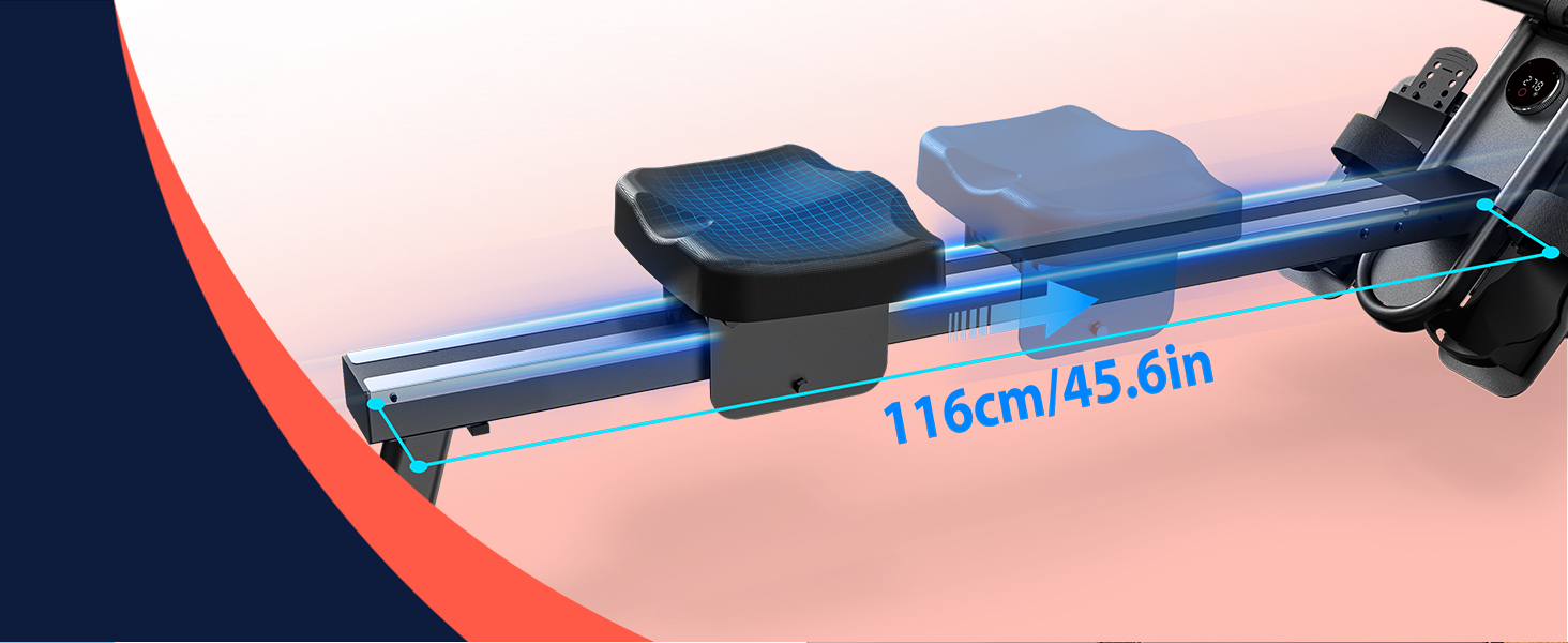 Гребний тренажер для дому з водою, Bluetooth дисплеєм, об'єм 28л, максимальна вага користувача 200см, 150кг, преміум-якість