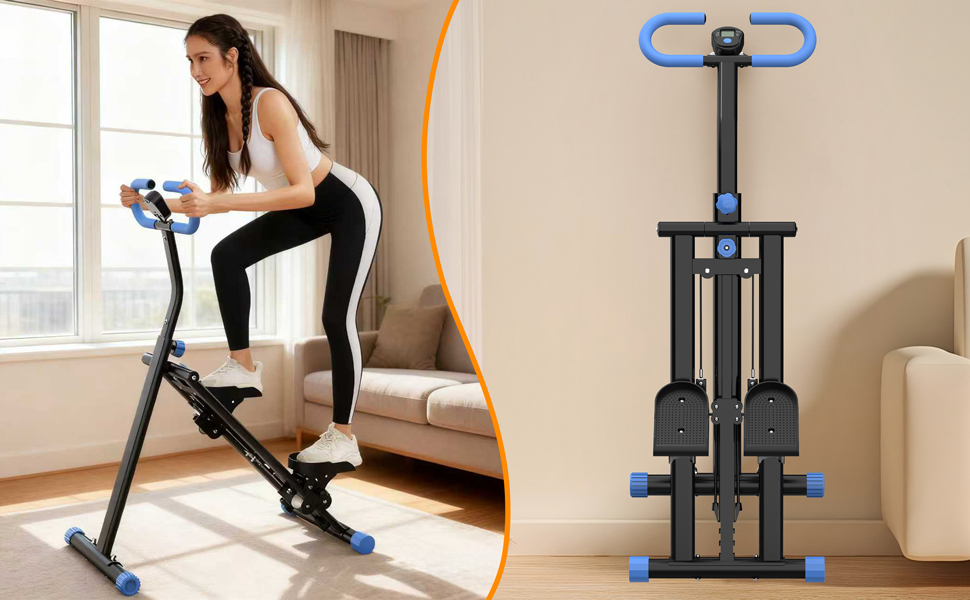 Сходи-степер з регульованим опором для дому – тренажер для кардіотренувань з LCD-дисплеєм та компактним дизайном | Ідеально для домашнього спортзалу, квартири та офісу, чорний