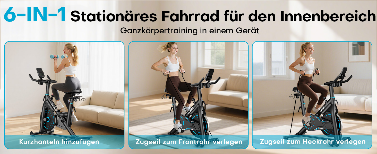 Hometrainer Neu SLUNSE 2025: велотренажер з магнітним опором, LCD-дисплеєм, підтримкою додатків та вагою до 180 кг (зелений/синій)