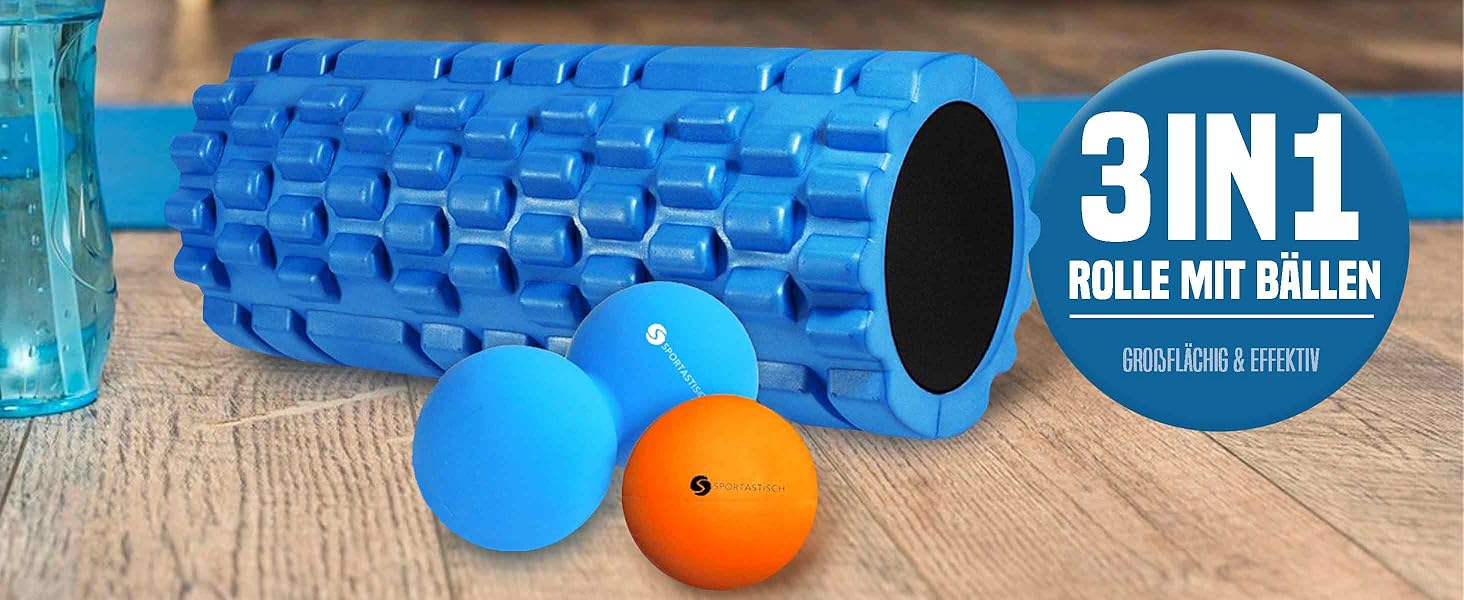 Набір роликів SPORTASTISCH масажний ролик, сумка Duoball & Ball, e-книга