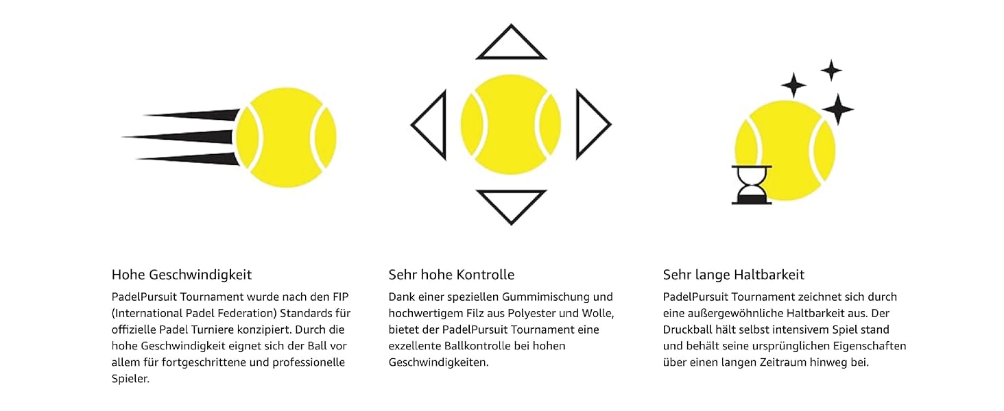 М'ячі для падел-тенісу PadelPursuit Tournament - 9 шт. в упаковці, для змагань та турнірів