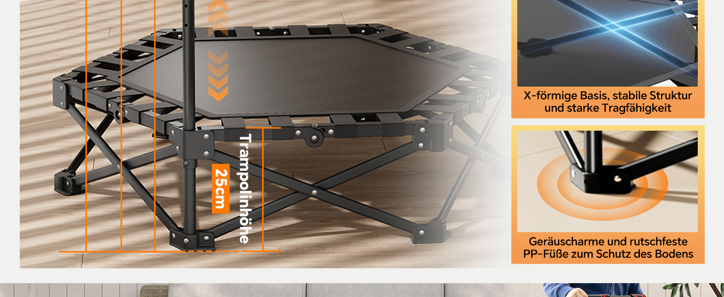 Трамплін для фітнесу в приміщенні з конструкцією 