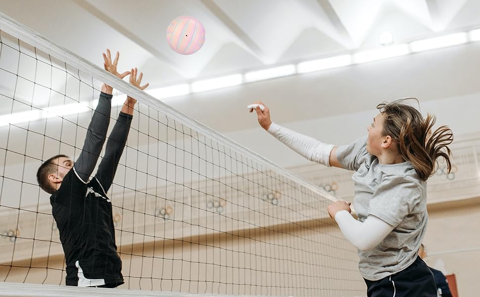 Волейбольний м'яч BYAOSUN для пляжу та залу, розмір 5, синьо-рожевий