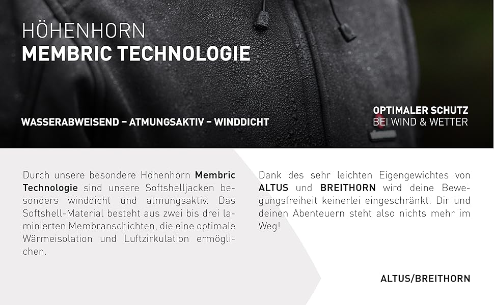 Чоловіча куртка Softshell Höhenhorn Altus Outdoor — водовідштовхуюча функціональна куртка, колір Midnight-Black, розмір L