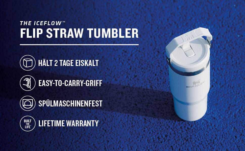 Термокружка Stanley Flip Straw 0.89 л з трубочкою, термос для води, спортивна пляшка, BPA Free, тримає холод 12+ годин, можна мити в посудомийці, Frost