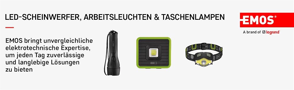 LED кемпінговий ліхтар EMOS - багатофункціональний, портативний, 3 режими, 215 лм, 305 м, 90 годин, на батарейках (3x AA), для відпочинку на природі, чорно-жовтий