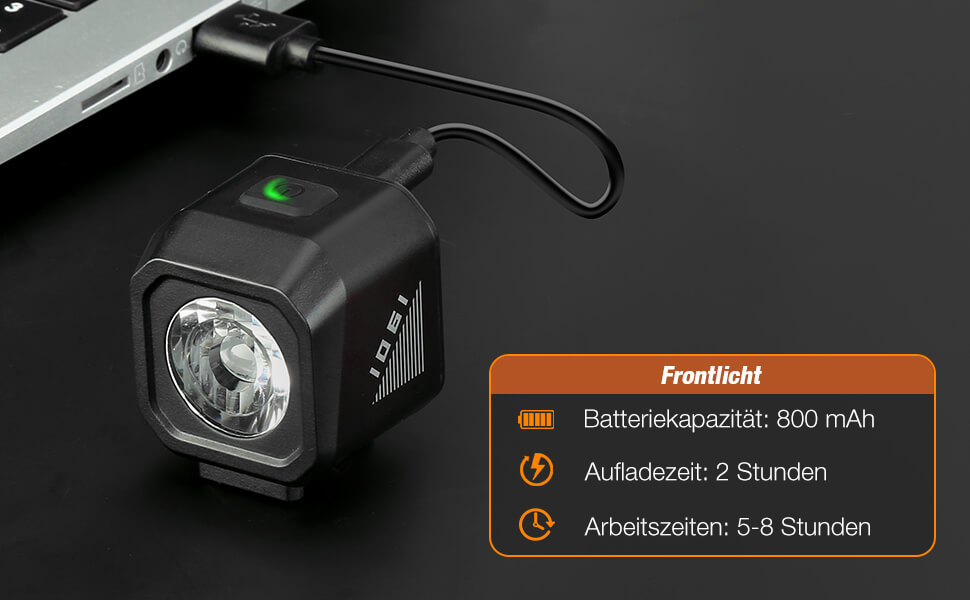 Передній велосипедний ліхтар Tavaler LED, USB-C зарядка, водонепроникний IPX5, сертифікований StVZO для гірських, шосейних та електровелосипедів