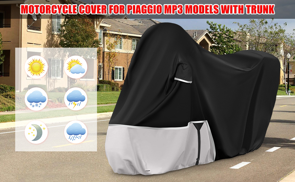 Водонепроникний чохол для мотоцикла Piaggio Vespa GTV GTS GT60/125/200/250/300 (з багажником), 420D Oxford, для зберігання на вулиці