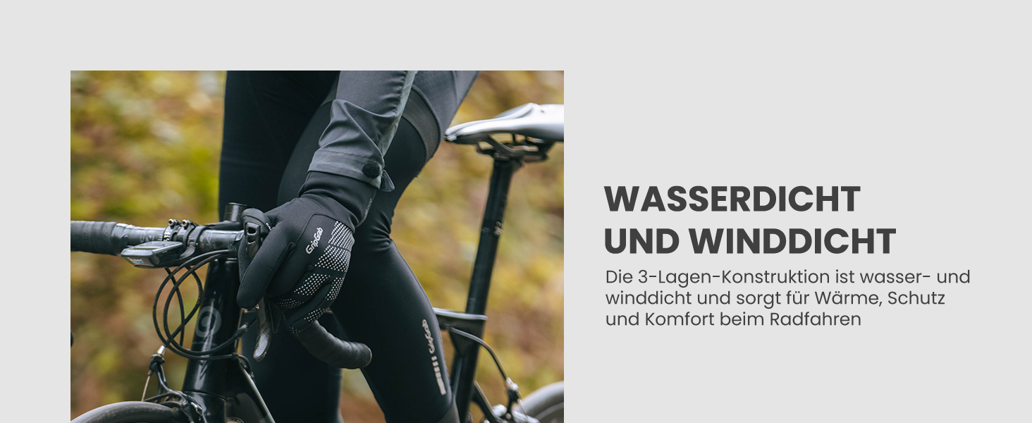 Fahrradhandschuhe GripGrab Ride: Водонепроникні зимові рукавички для велосипеда, теплі, вітрозахисні, чорні, XL, Classic