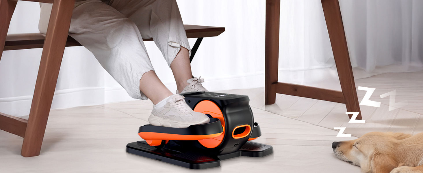 Morelax Mini Ellipsentrainer: компактний електричний тренажер для дому з пульт дистанційного керування, дисплеєм та неслизьким покриттям. Чорний колір