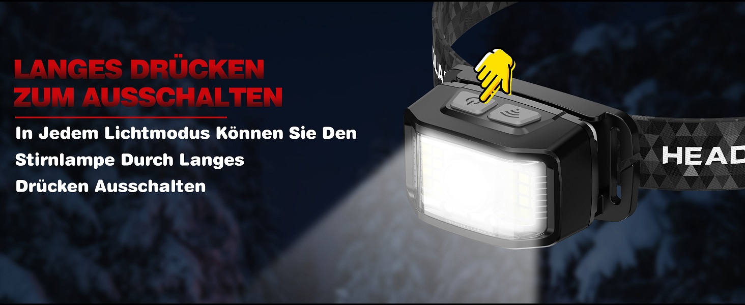 LED налобний ліхтар Aaizplz, 2 шт. - 2000 люмен, 16 режимів, водонепроникний IPX6, сенсор, магніт, для кемпінгу, бігу, риболовлі, дітей та дорослих