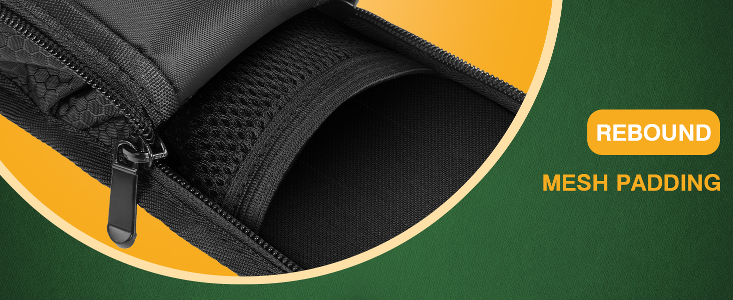 Чохол для більярдного кия (1/2) з ручкою та ремінцем, чорний. М'який футляр для кия з підсумком на блискавці, підходить для жінок та чоловіків.