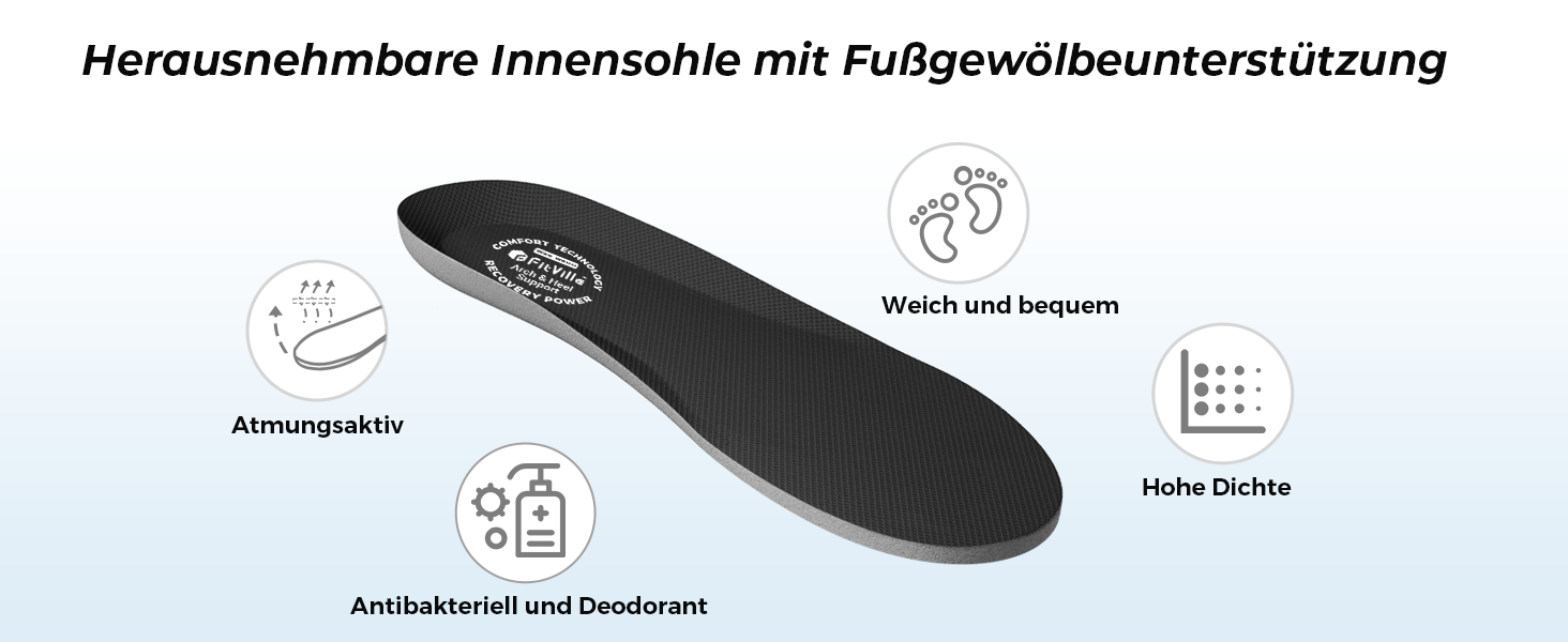 Кросівки для бігу FitVille чоловічі широкі, спортивні, легкі, кросівки для ходьби, чорні, 44 EU