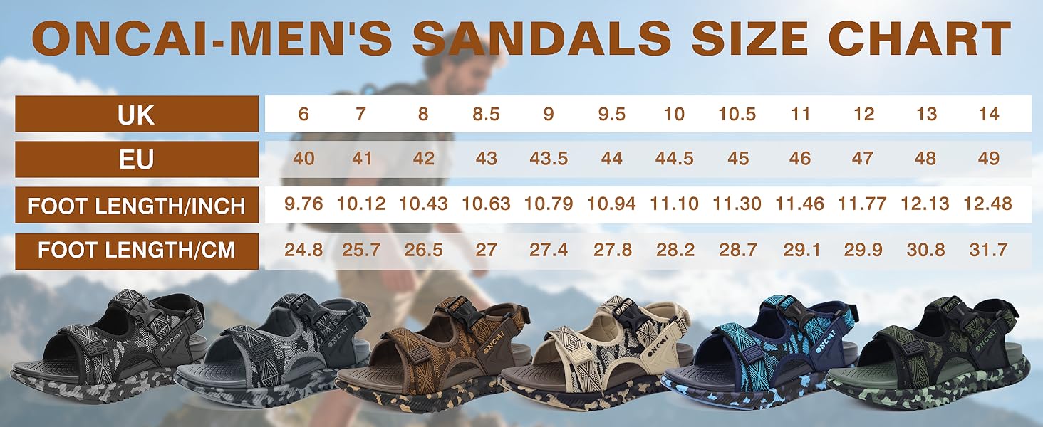 Чоловічі сандалі Oncaі Wandersandalen: ортопедичні трекінгові сандалі для відпочинку та спорту, блакитні, розмір 43 EU