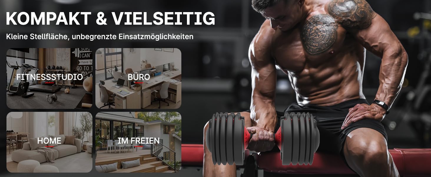 Регульовані гантелі 24 кг з антиковзним покриттям для фітнесу та тренувань вдома