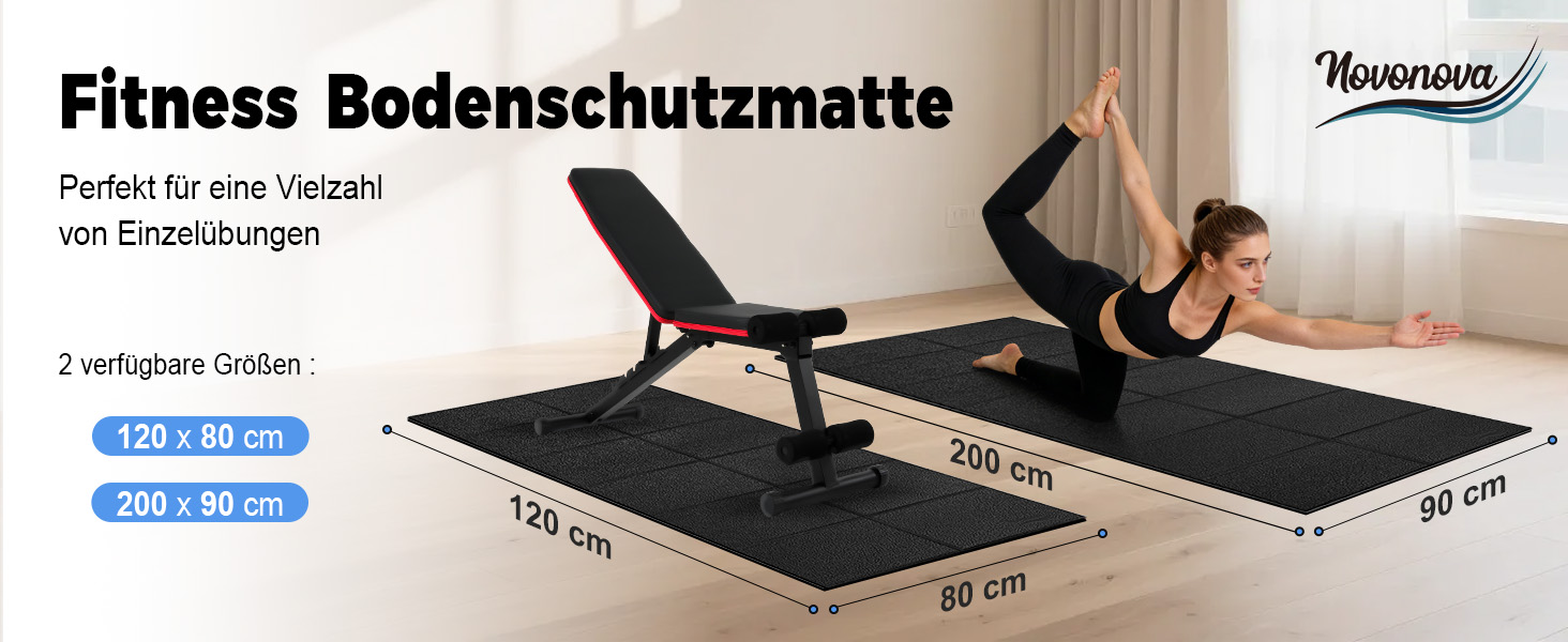 Складаний килимок для захисту підлоги під бігову доріжку та тренажери (200x90 см), товщина 6 мм, протиковзкий та амортизаційний мат для крос-тренажера, йоги та фітнесу