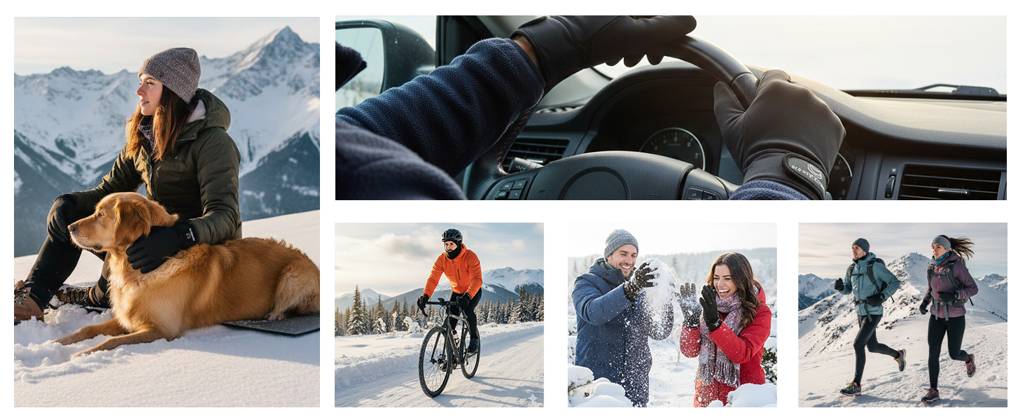 Велосипедні рукавички Westwood Fox: теплі зимові рукавички з водонепроникним екраном, вітрозахисні термо-рукавички для чоловіків та жінок, чорний колір, розмір L