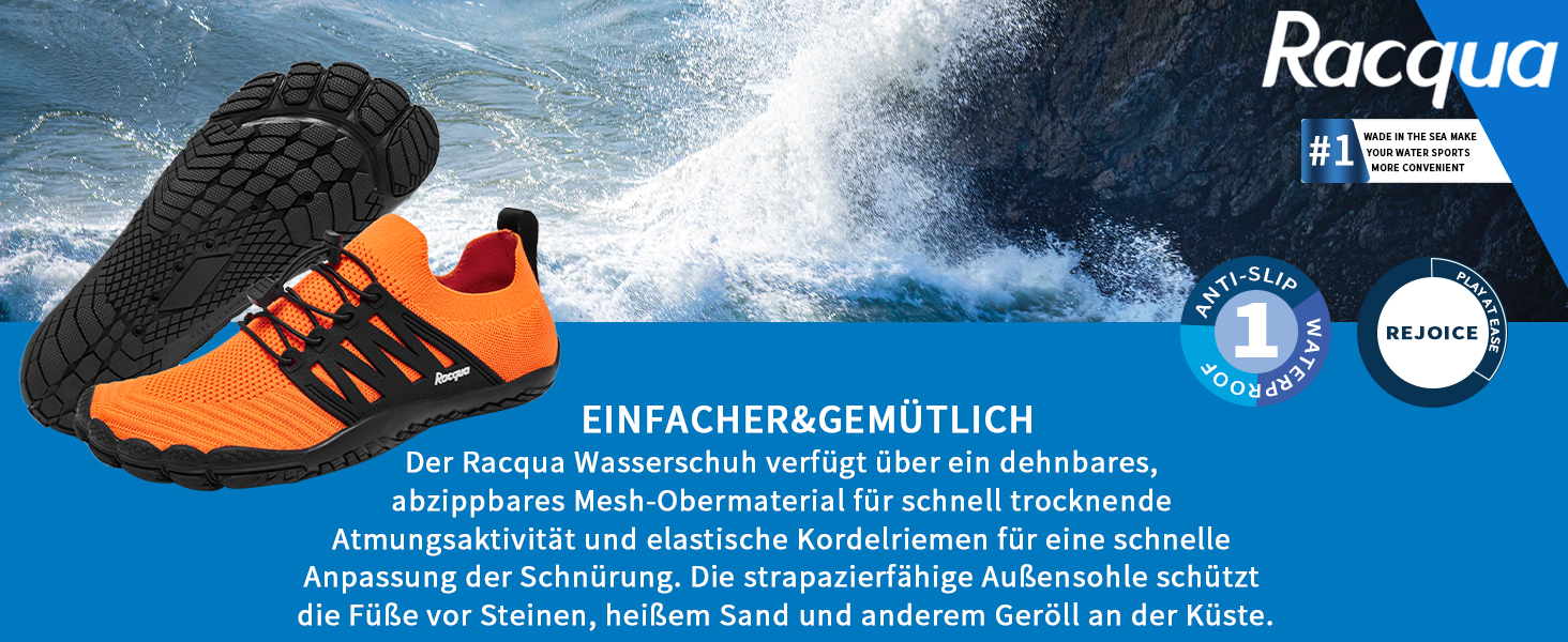 Водні черевики Raqua для чоловіків та жінок: плавання, басейн, пляж, аквашузи