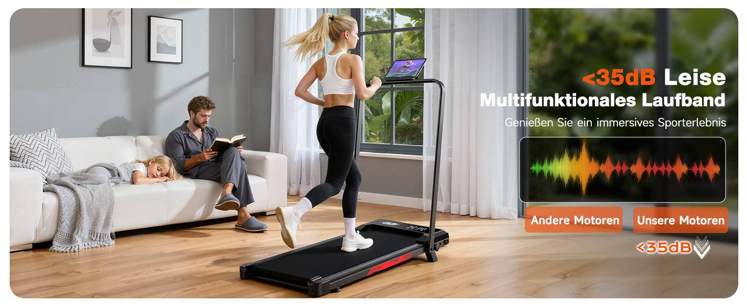 Складане бігове доріжки 4-в-1 з ручним нахилом 9%, тихий електричний біговий тренажер до 10 км/год, безщітковий двигун 3.0 PS, амортизація, LED-дисплей, компактний, для дому та офісу