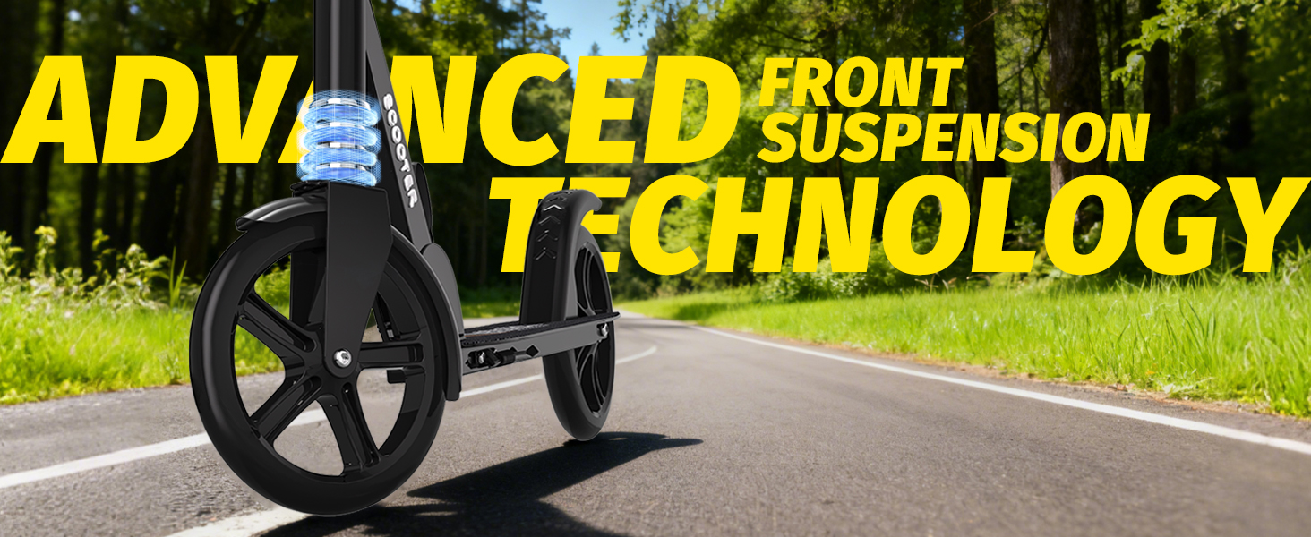 Kick Scooter Nattork з регульованим кермом та амортизатором - для підлітків та дорослих, 220lb, Navy Blue