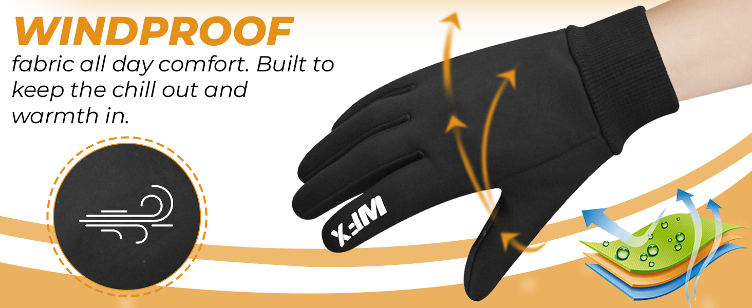 Зимові спортивні рукавички WFX для дітей, сенсорний екран, антиковзаючі, термо, для бігу, походів, катання на лижах та активного відпочинку, вітронепроникні, теплі, велосипедні рукавички для хлопчиків та дівчаток (10-12 років)
