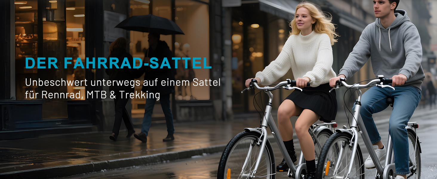 Велосипедне сідло TECHCYC з Memory Foam: комфортне, дихаюче, амортизуюче. Ергономічне сідло з підвіскою для чоловіків та жінок, 3 варіанти виконання (City)