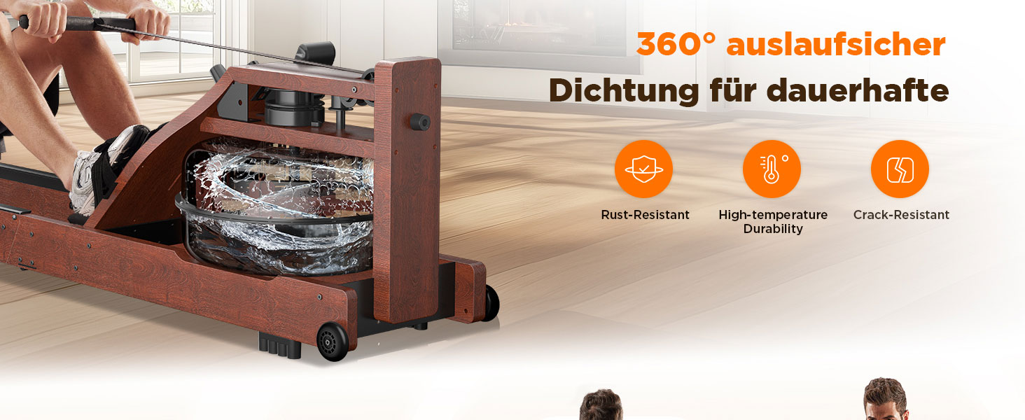 Гребний тренажер YOSUDA 2025 Neu Wasser - складаний, з Bluetooth, дисплеєм та регульованим тримачем для телефону. Максимальна висота користувача 190 см, вага 182 кг. Ідеально для домашніх тренувань.