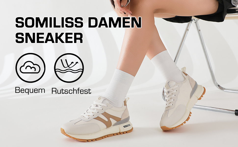 Жіночі кросівки Somiliss: зручні, легкі, дихаючі, з неслизькою підошвою, для спорту та бігу, бежевий, 40.5 EU