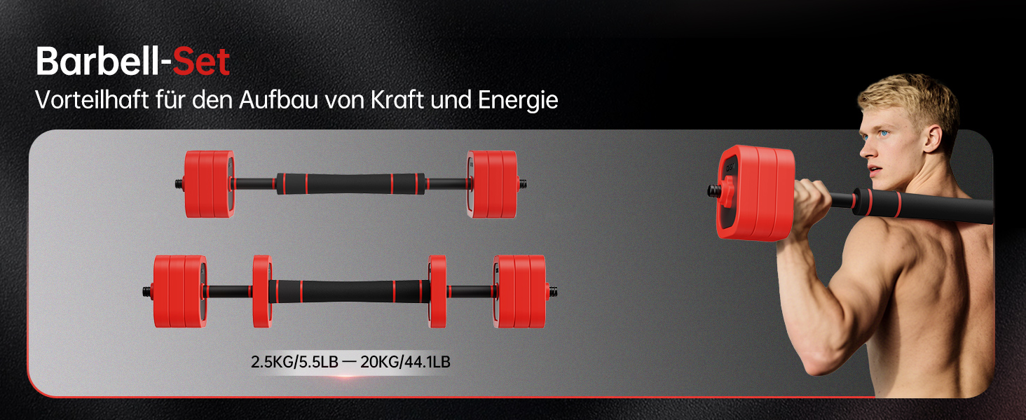 Набір гантелей JOROTO 30 кг 4-в-1: гантелі, штанга, гиря та бруси для дому. Ідеально для силових тренувань та фітнесу.