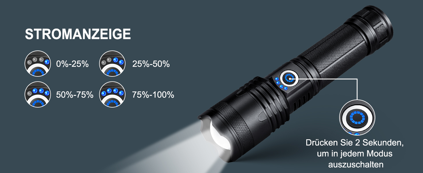 Тактичні ліхтарі Zeusfire 2 шт. 1000000 люмен, водонепроникні IPX6, 5 режимів, для кемпінгу, туризму, тактики, чорний