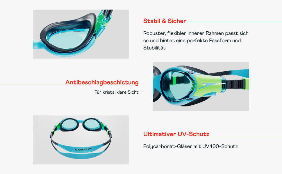 Окуляри для плавання Speedo Biofuse 2.0 | Унісекс, для дітей | Антизапар, водонепроникні | Flamingo Pink/Electric Pink/Blue