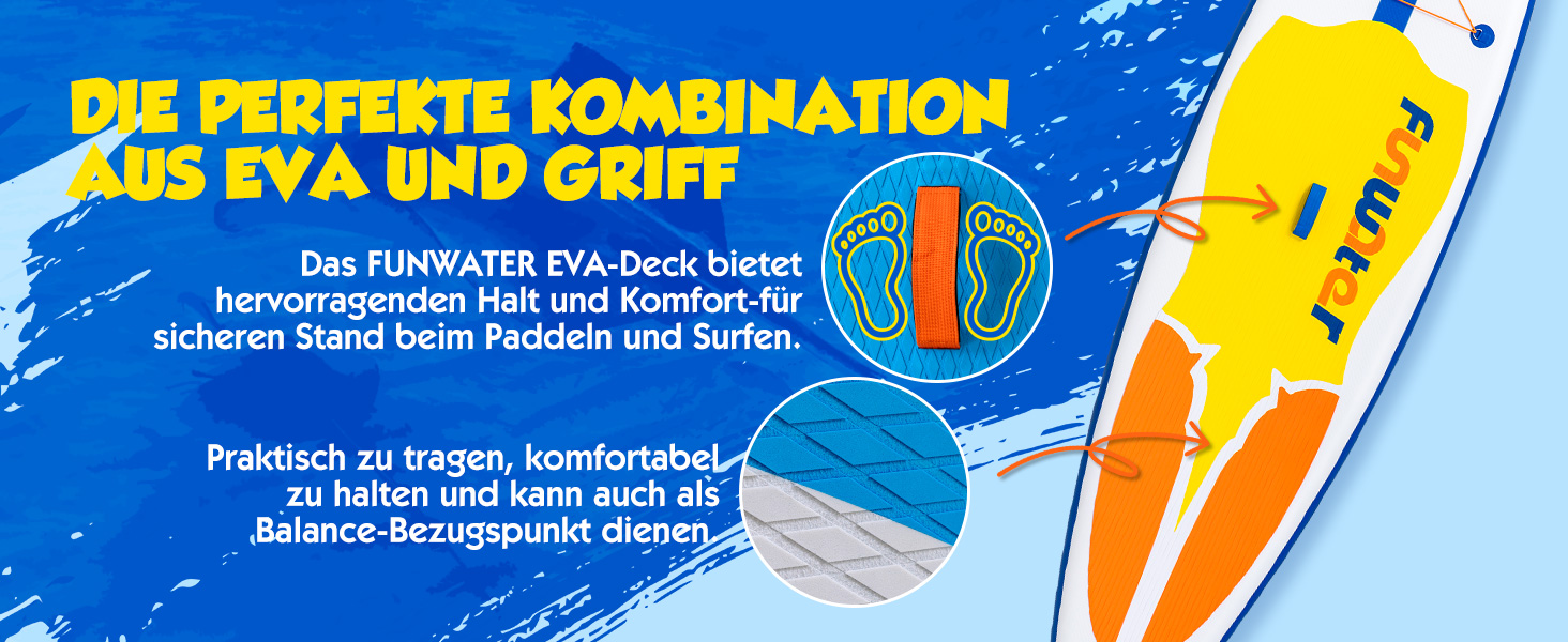 Надувне SUP-борд FunWater: комплект з аксесуарами (весло, насос, рюкзак, лінія, водонепроникний мішок)