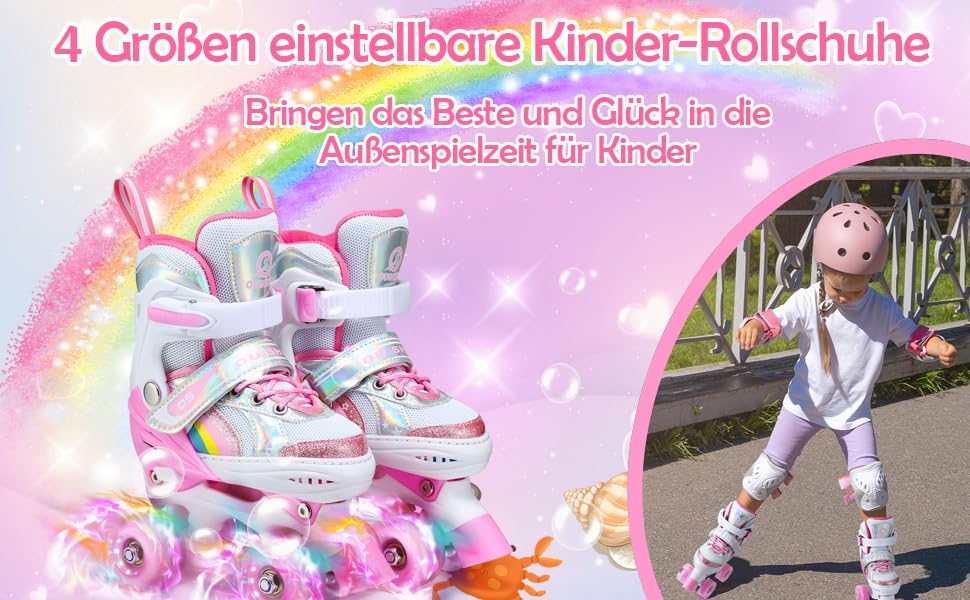 Дитячі ролики Kinder для дівчаток та хлопчиків, регульовані, з підсвічуванням, для початківців, розмір 28-36