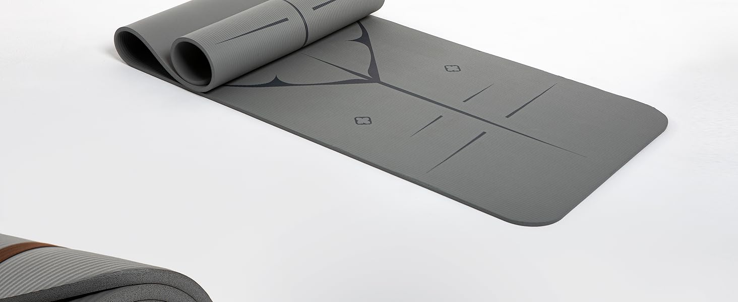 Йога мат для занять йогою, пілатесом та силовим тренуванням - німецька розробка, захист суглобів, 2 товщини (1.0 та 1.5 см), м'яка спортивна килимок, сірий колір